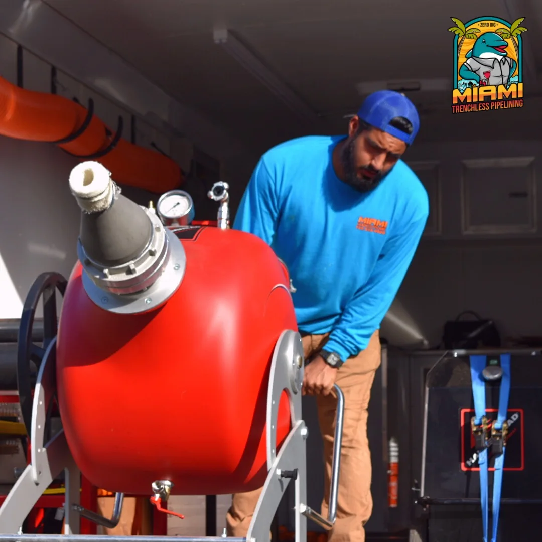 Miami Trenchless technician preparing CIPP liner installation equipment